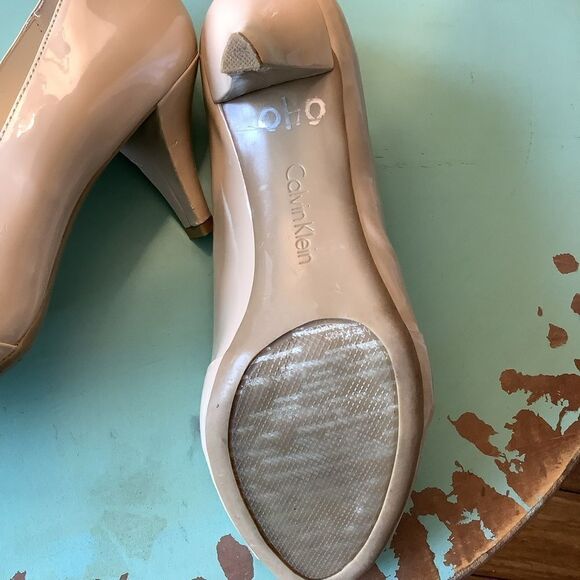 Calvin Klein Patent Leather Summer Nude Heels - Picture 5 of 6